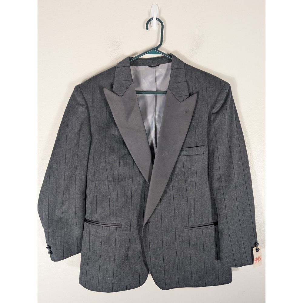 Christian Dior Monsieur Mens 44S Grey Pinstripe Tuxedo Jacket Peak Lapel USA